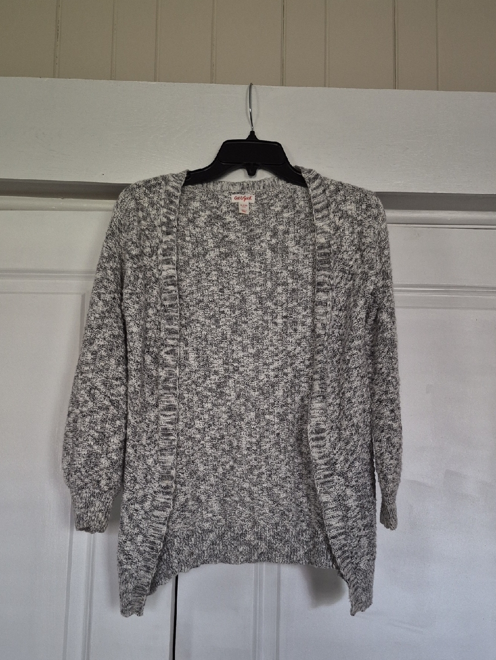 Cozy Open-Front Kid's Sweater Cardigan - Gray